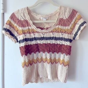 Ivory Multi Colorblock Knit Top